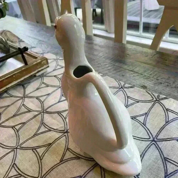 Vintage White Ceramic Duck Pitcher - Picture 8 of 13